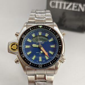 Relógio Citizen Aqualand Azul P/Aço Série Ouro- A prova dágua (100% Funcional) c/caixa premium