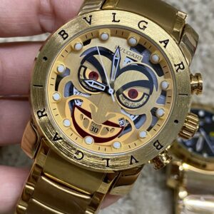 Relógio masculino Bvlgari Coringa Dorado Branco Gold Serie 6 Douradol c/ caixa a prova dagua