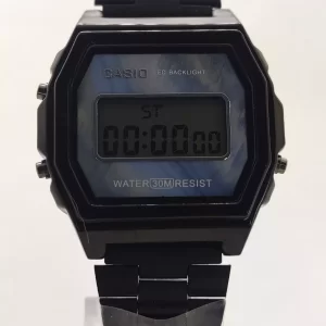 Relógio Casio Vintage global preto unissex feminino a prova dagua
