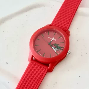 Relogio Lacoste vermelho com caixa a priva dagua