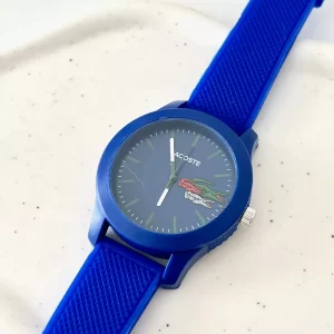 Relogio Lacoste azul com caixa a prova dagua