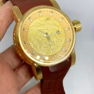 Relógio Invicta Yakuza Dourado Marrom c/caixa