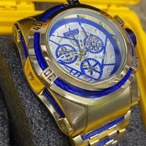 Relógio Masculino Invicta Zeus X Dourado Branco pulseira de aço