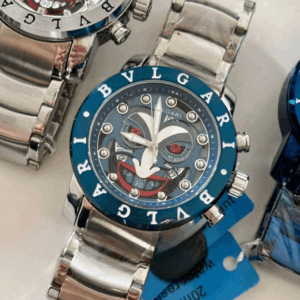 Relógio masculino Bvlgari Coringa Azul Prata Gold Serie 6 Douradol c/ caixa a prova dagua